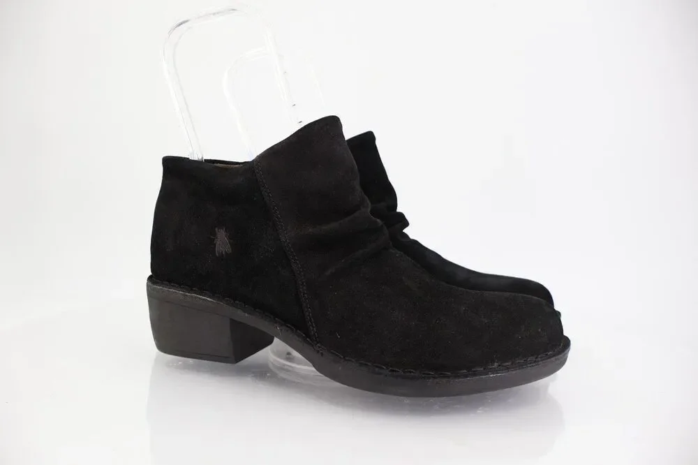 Fly London Merk Women's Sz 42/US 11 Black Suede Slouch Ankle Boots